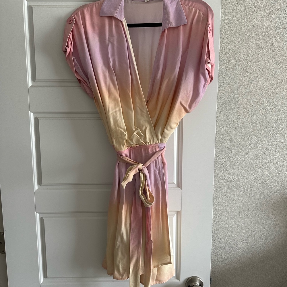 Pink and Yellow Ombre Dress